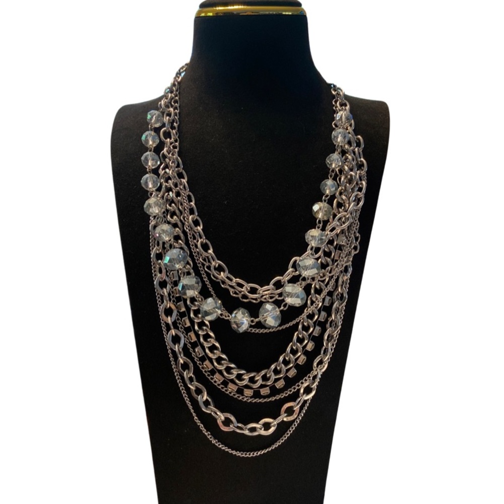 Simply Vera Wang Statement Necklace in Silver tones